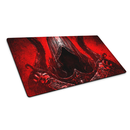 Gaming Mouse Pad Red Black Large Non Slip Desk Mat For PC Gaming Setup Dramatic Dark Fantasy Style Art Print