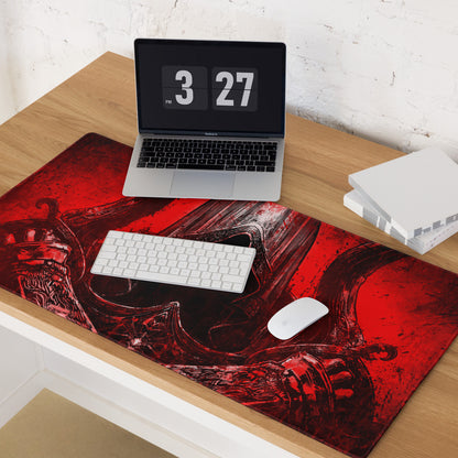 Gaming Mouse Pad Red Black Large Non Slip Desk Mat For PC Gaming Setup Dramatic Dark Fantasy Style Art Print