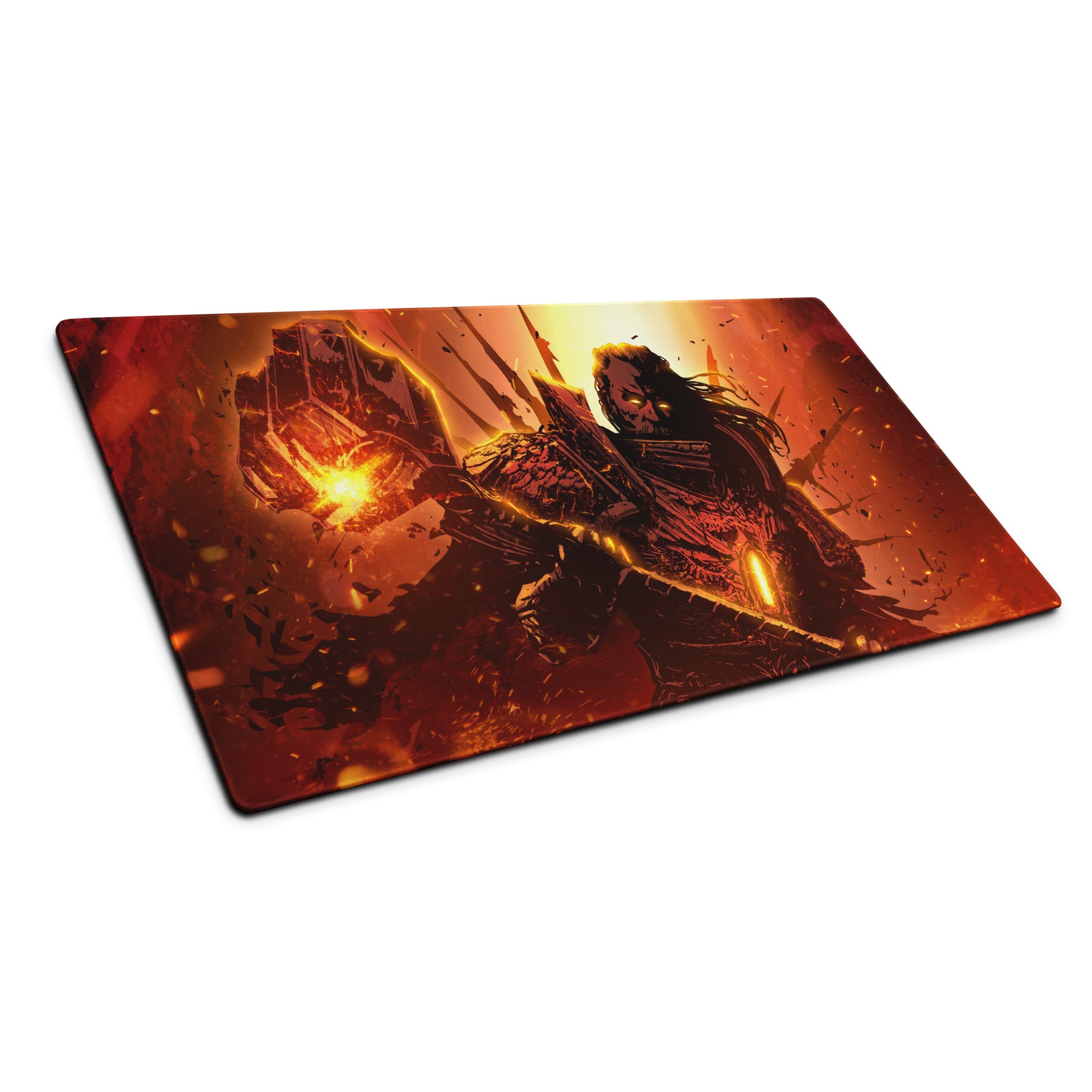 Gaming Mouse Pad Red Orange Black Style Modern Desk Intense Mood Gamer Decor Artwork