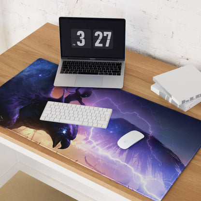 Gaming Mouse Pad Purple Blue Neon Fantasy Dragon Art for Gaming Desk Large Non Slip Edge Stitch