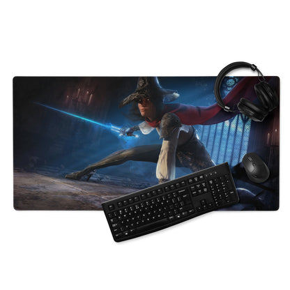 Dark Blue Witch Themed Gaming Mouse Pad Large Size Non Slip Edge Stitching for Dota CS GO Setup Epic Fantasy Desk Decor