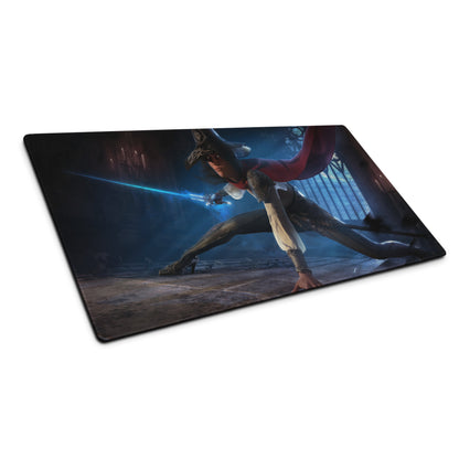 Dark Blue Witch Themed Gaming Mouse Pad Large Size Non Slip Edge Stitching for Dota CS GO Setup Epic Fantasy Desk Decor