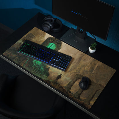 Gaming Mouse Pad Large Extended Green Glow Portal Scene for Gaming Desk Setup Epic Fantasy Digital Art Style Non Slip