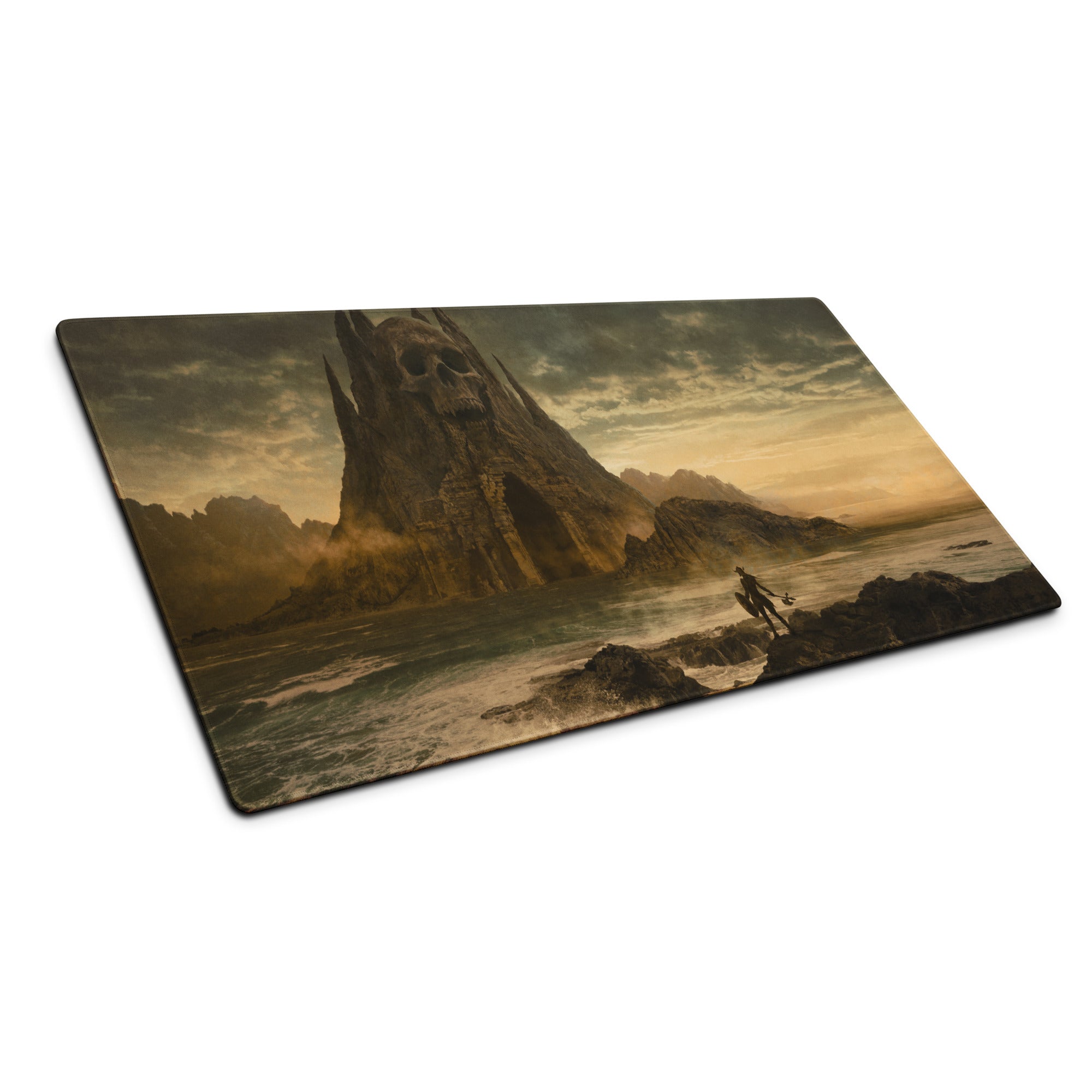 Gaming Mouse Pad Warm Sepia Tones for Desktop Setup Cinematic Fantasy Landscape Atmospheric