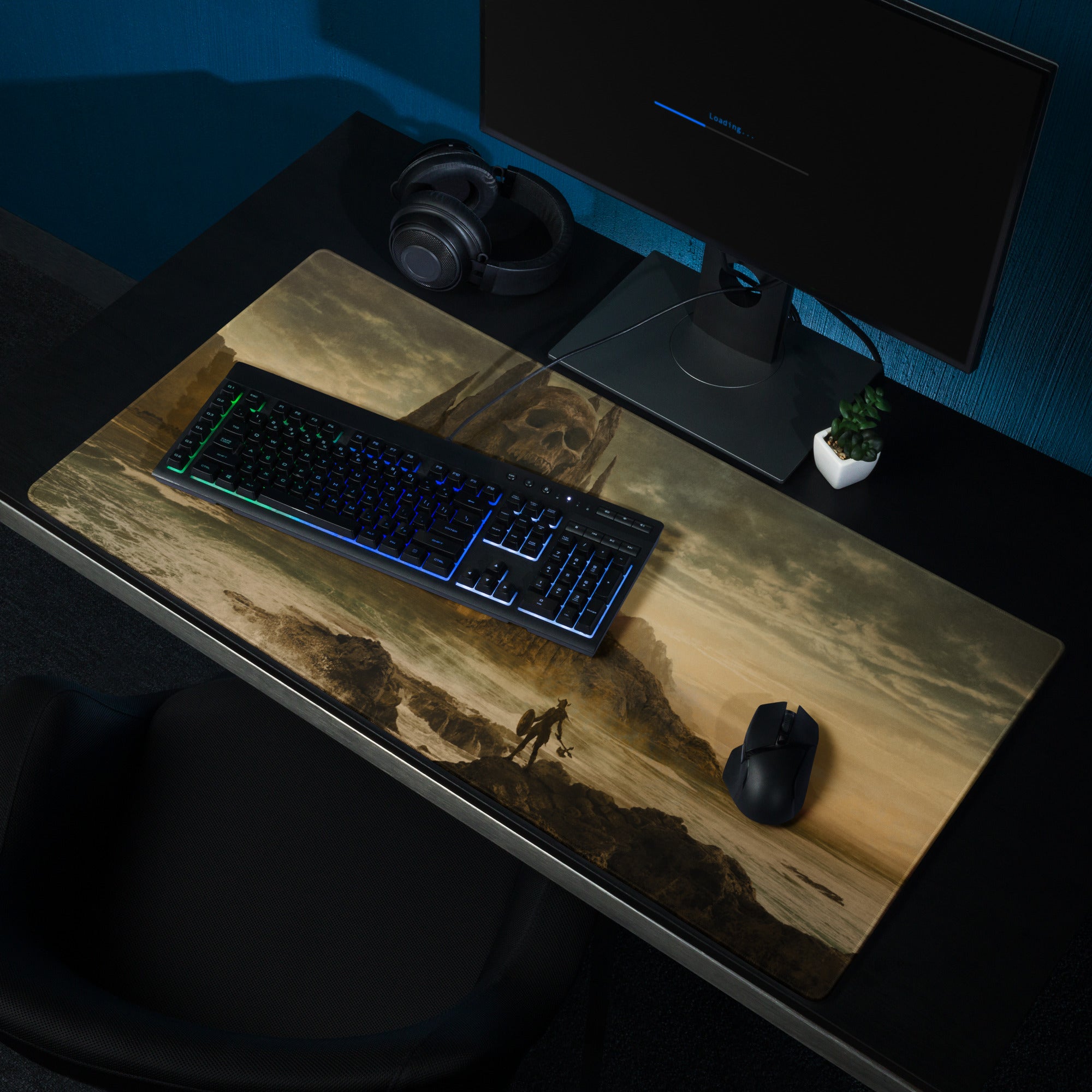 Gaming Mouse Pad Warm Sepia Tones for Desktop Setup Cinematic Fantasy Landscape Atmospheric