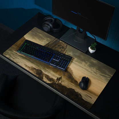Gaming Mouse Pad Warm Sepia Tones for Desktop Setup Cinematic Fantasy Landscape Atmospheric