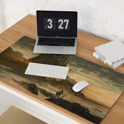 Gaming Mouse Pad Warm Sepia Tones for Desktop Setup Cinematic Fantasy Landscape Atmospheric