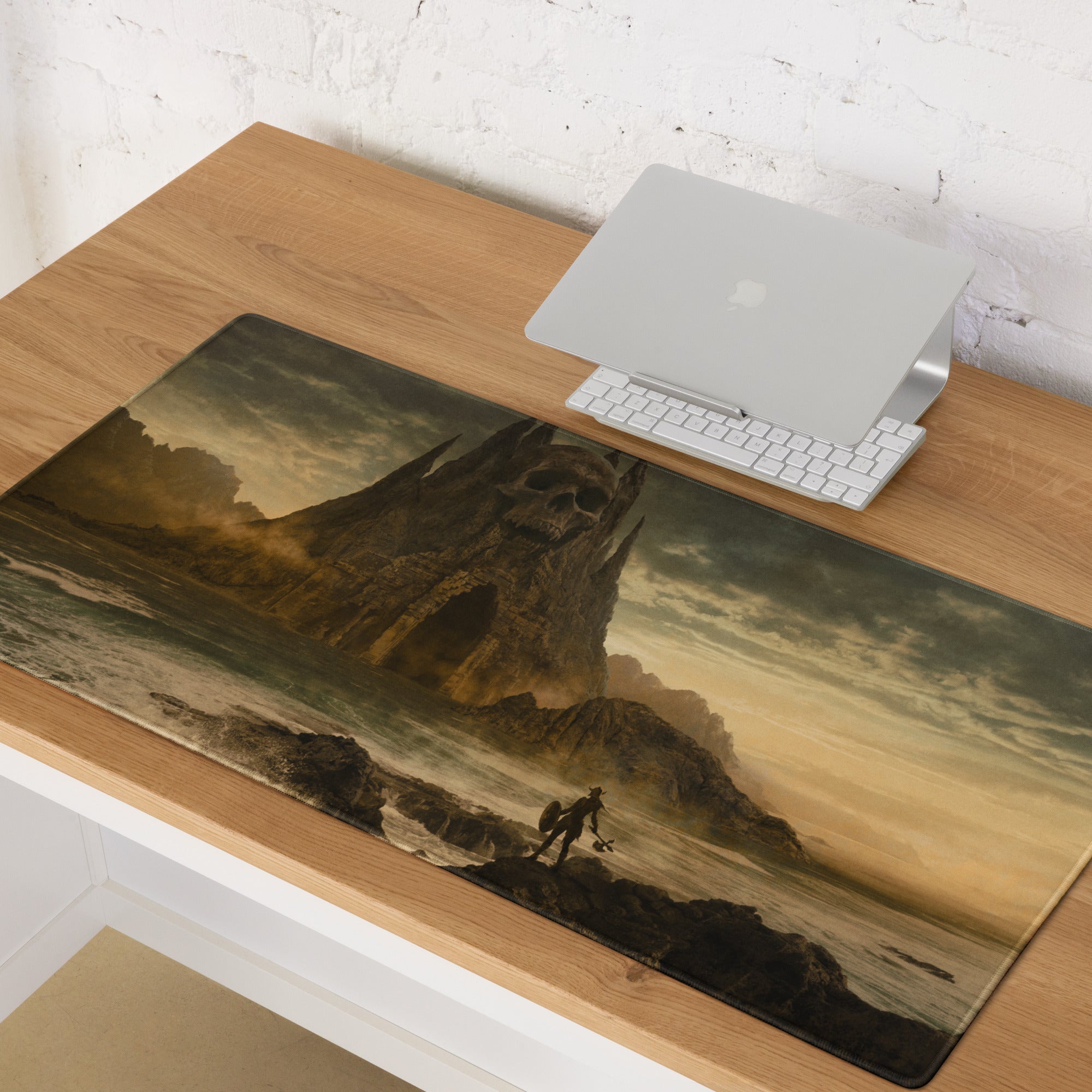 Gaming Mouse Pad Warm Sepia Tones for Desktop Setup Cinematic Fantasy Landscape Atmospheric