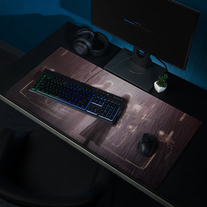 Dark Purple Gray Rainy City Noir Gaming Mouse Pad For Desktop Setup With Large Size And Non Slip Edges