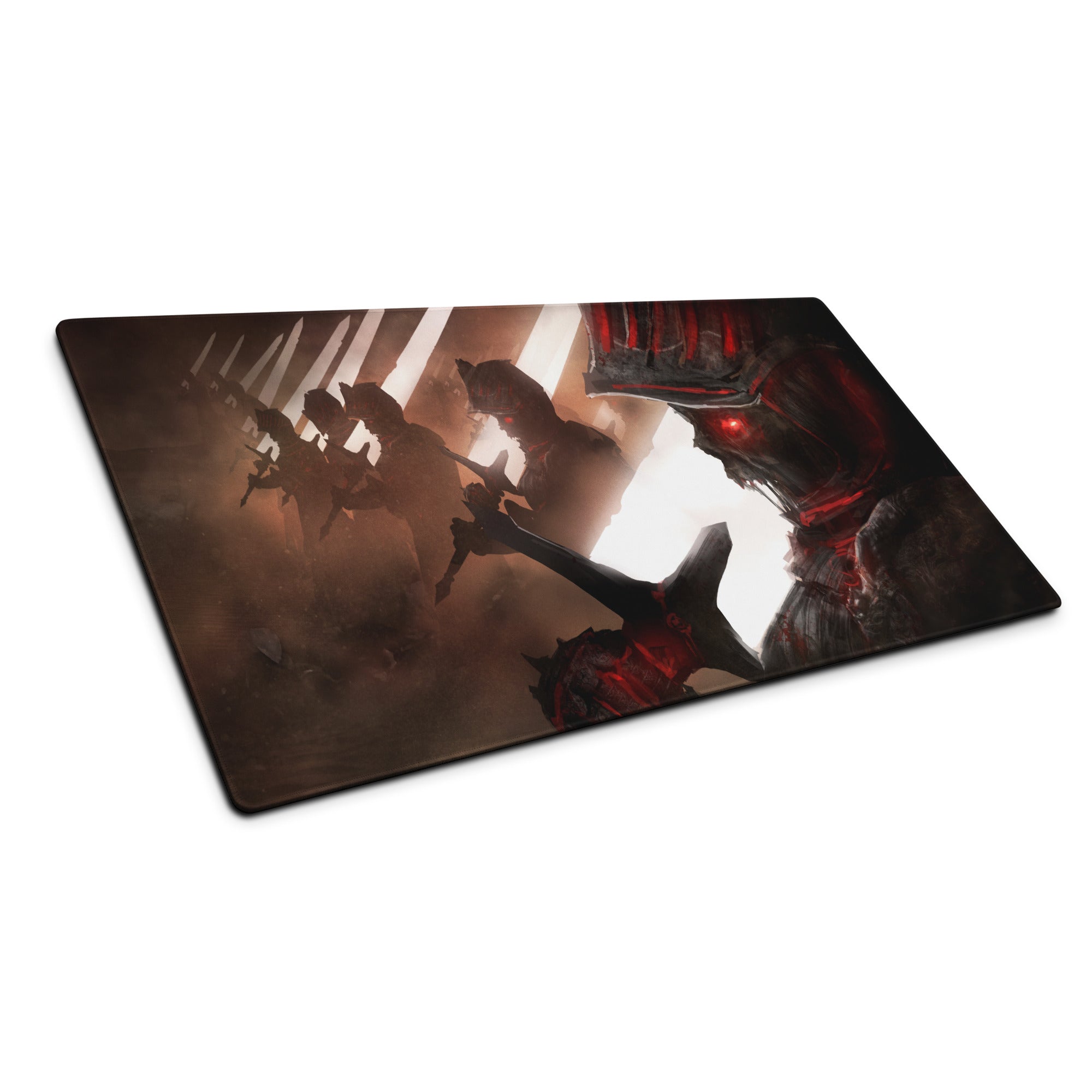 Gaming Mouse Pad Large Red And Black Battle Art For Gaming Desk Setup Non Slip Base HD Print For Competitive Esports