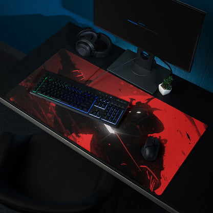 Red Black Gaming Mouse Pad For Desktop Setup Modern Abstract Art Style With Non Slip