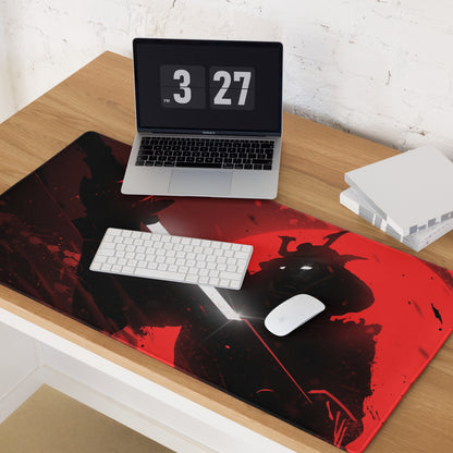 Red Black Gaming Mouse Pad For Desktop Setup Modern Abstract Art Style With Non Slip