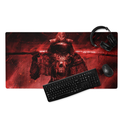 Gaming Mouse Pad Red And Black Large Desk Mat For Gaming Setup Modern Dark Warrior Art Epic Mood FPS MOBA Digital