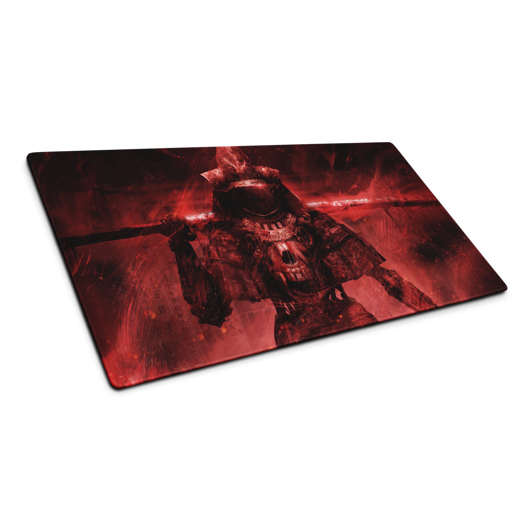 Gaming Mouse Pad Red And Black Large Desk Mat For Gaming Setup Modern Dark Warrior Art Epic Mood FPS MOBA Digital