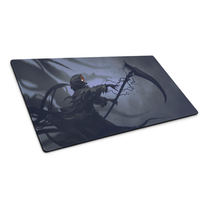Dark Blue Grim Reaper Gaming Mouse Pad For Gaming Desk Large Size Non Slip Base Edge Stitching Epic Fantasy Art