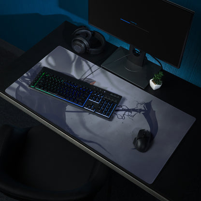 Dark Blue Grim Reaper Gaming Mouse Pad For Gaming Desk Large Size Non Slip Base Edge Stitching Epic Fantasy Art
