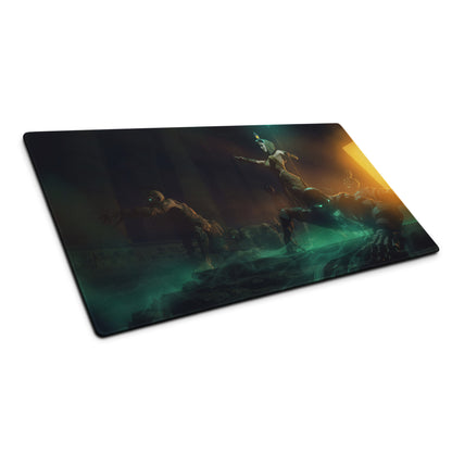 Gaming Mouse Pad Edge Stitch Large Size Black Teal Orange Desk Mat For Gaming Setup Non Slip Rubber Base