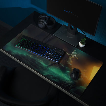 Gaming Mouse Pad Edge Stitch Large Size Black Teal Orange Desk Mat For Gaming Setup Non Slip Rubber Base