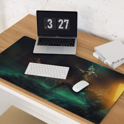Gaming Mouse Pad Edge Stitch Large Size Black Teal Orange Desk Mat For Gaming Setup Non Slip Rubber Base