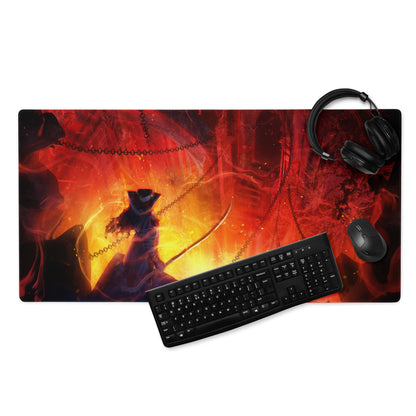 Gaming Mouse Pad Red Orange Fiery Lava Theme Large Desk Mat For Gaming Setup With Non Slip Base