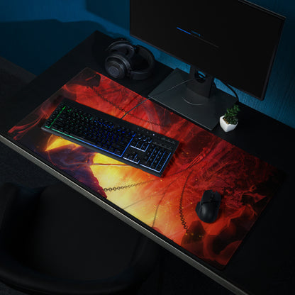 Gaming Mouse Pad Red Orange Fiery Lava Theme Large Desk Mat For Gaming Setup With Non Slip Base