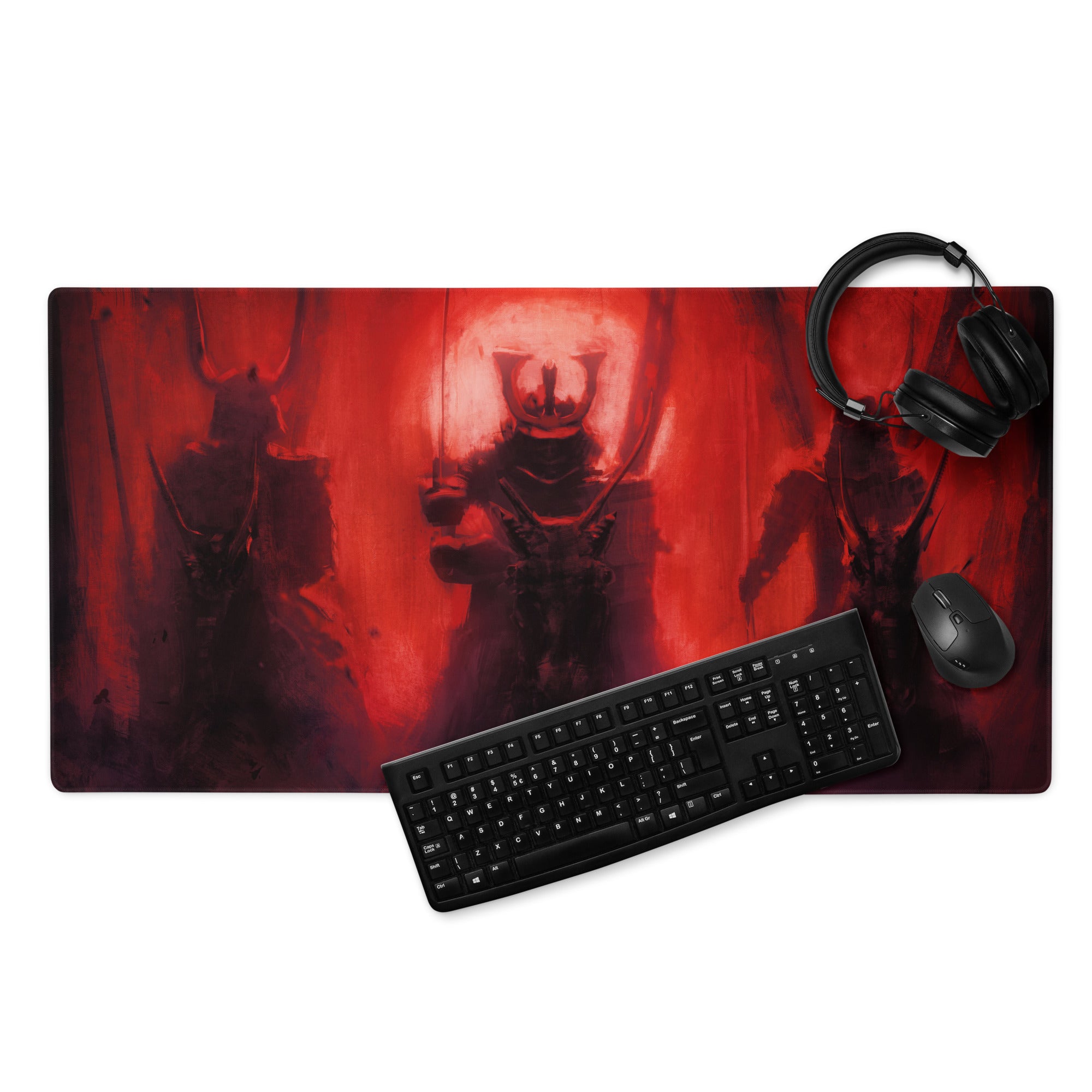 Demon Fire Artwork Red And Black Gaming Desk Mouse Pad Intense Esports Gamer Room Decor Digital Art