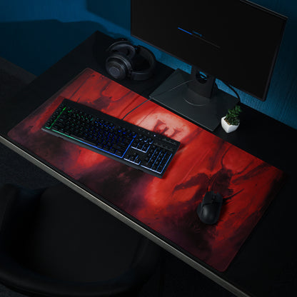 Demon Fire Artwork Red And Black Gaming Desk Mouse Pad Intense Esports Gamer Room Decor Digital Art