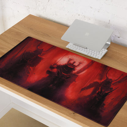 Demon Fire Artwork Red And Black Gaming Desk Mouse Pad Intense Esports Gamer Room Decor Digital Art