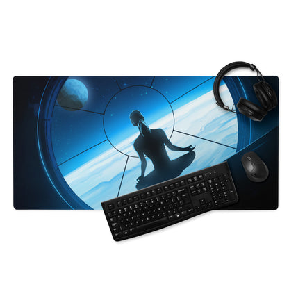 Gaming Mouse Pad Blue For Gaming Desk Galactic Space Art Futuristic Esports Style Immersive Digital Art