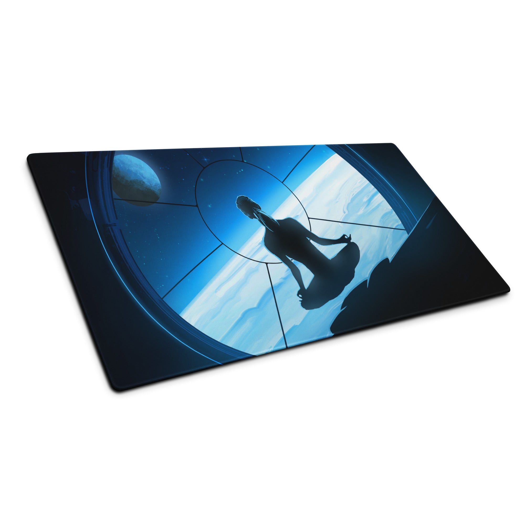 Gaming Mouse Pad Blue For Gaming Desk Galactic Space Art Futuristic Esports Style Immersive Digital Art