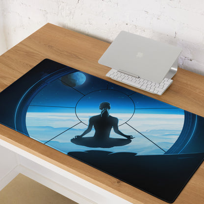 Gaming Mouse Pad Blue For Gaming Desk Galactic Space Art Futuristic Esports Style Immersive Digital Art