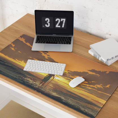Orange Sunset Gaming Mouse Pad Non Slip Desk Mat With Edge Stitch For Gaming Setup