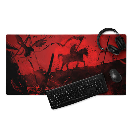 Gaming Mouse Pad Red And Black For Gaming Desk Abstract Art Large Non Slip Edge Stitching Digital Print