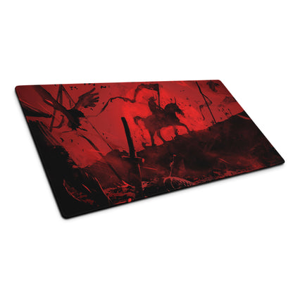 Gaming Mouse Pad Red And Black For Gaming Desk Abstract Art Large Non Slip Edge Stitching Digital Print