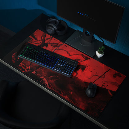 Gaming Mouse Pad Red And Black For Gaming Desk Abstract Art Large Non Slip Edge Stitching Digital Print