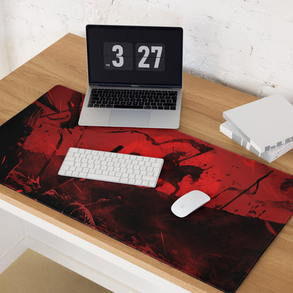 Gaming Mouse Pad Red And Black For Gaming Desk Abstract Art Large Non Slip Edge Stitching Digital Print