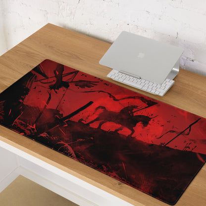 Gaming Mouse Pad Red And Black For Gaming Desk Abstract Art Large Non Slip Edge Stitching Digital Print