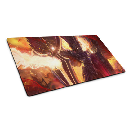 Fiery Red Orange Gaming Mouse Pad For Desktop Setup Surface Large Non Slip Modern Digital Art For Pro Gamers