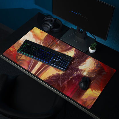 Fiery Red Orange Gaming Mouse Pad For Desktop Setup Surface Large Non Slip Modern Digital Art For Pro Gamers