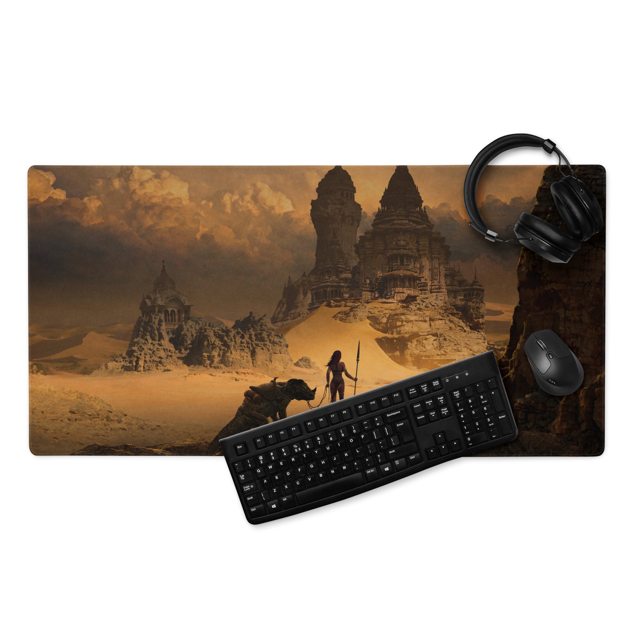 Large Gaming Mouse Pad Warm Desert Browns For Gaming Desk Cinematic Fantasy Art Print