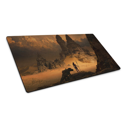 Large Gaming Mouse Pad Warm Desert Browns For Gaming Desk Cinematic Fantasy Art Print