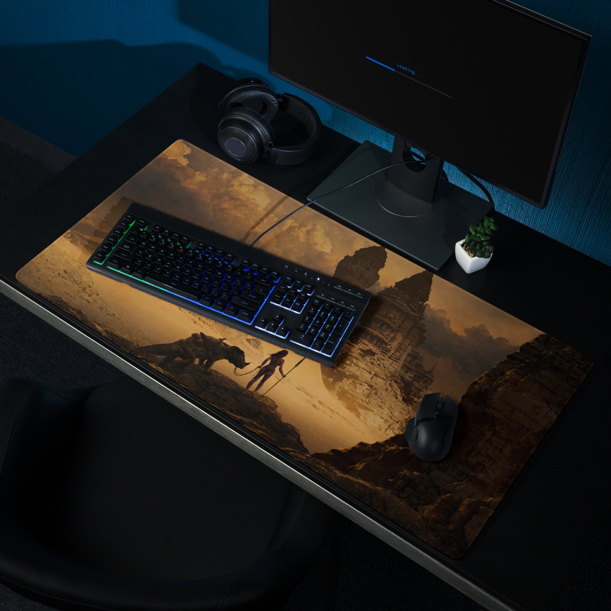 Large Gaming Mouse Pad Warm Desert Browns For Gaming Desk Cinematic Fantasy Art Print