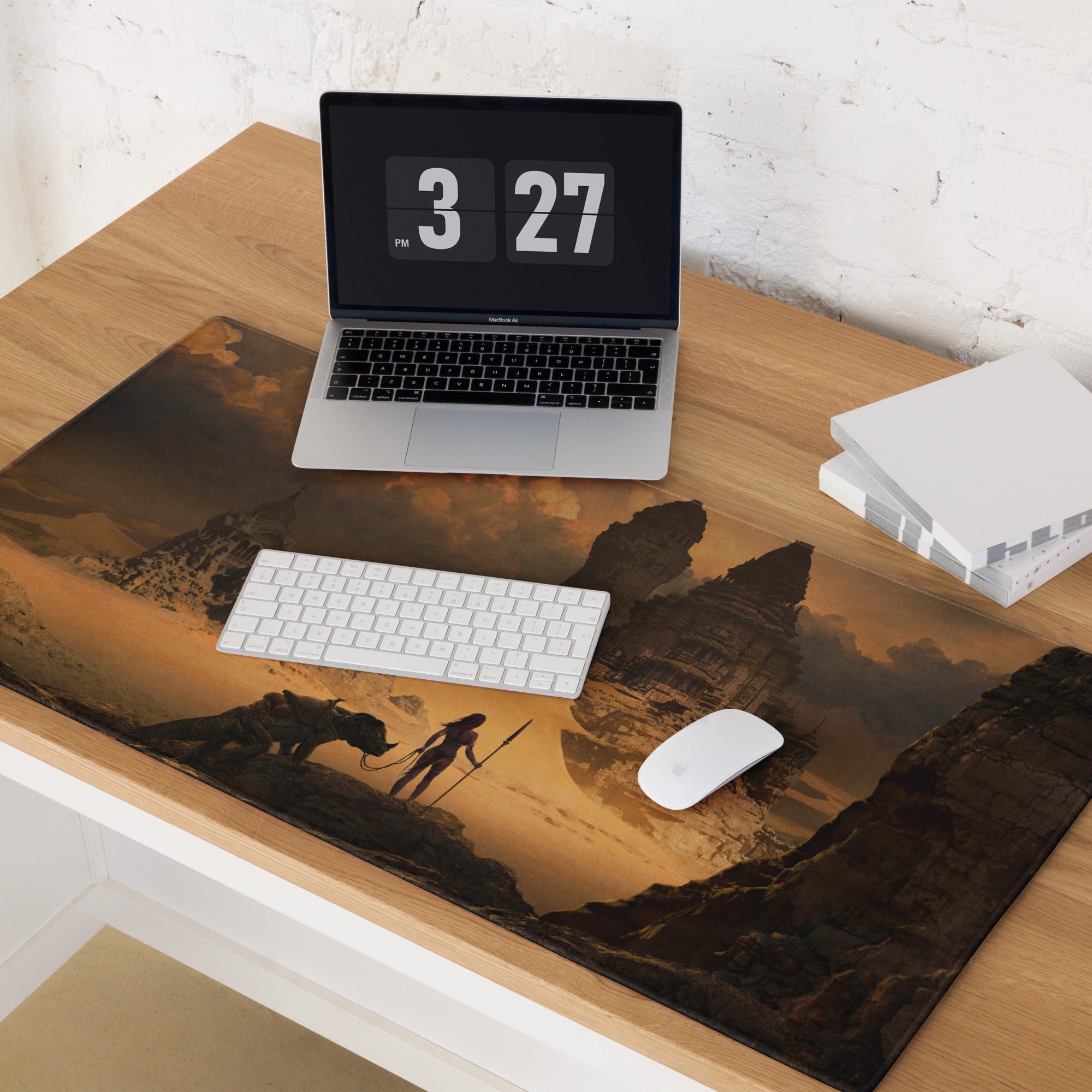 Large Gaming Mouse Pad Warm Desert Browns For Gaming Desk Cinematic Fantasy Art Print