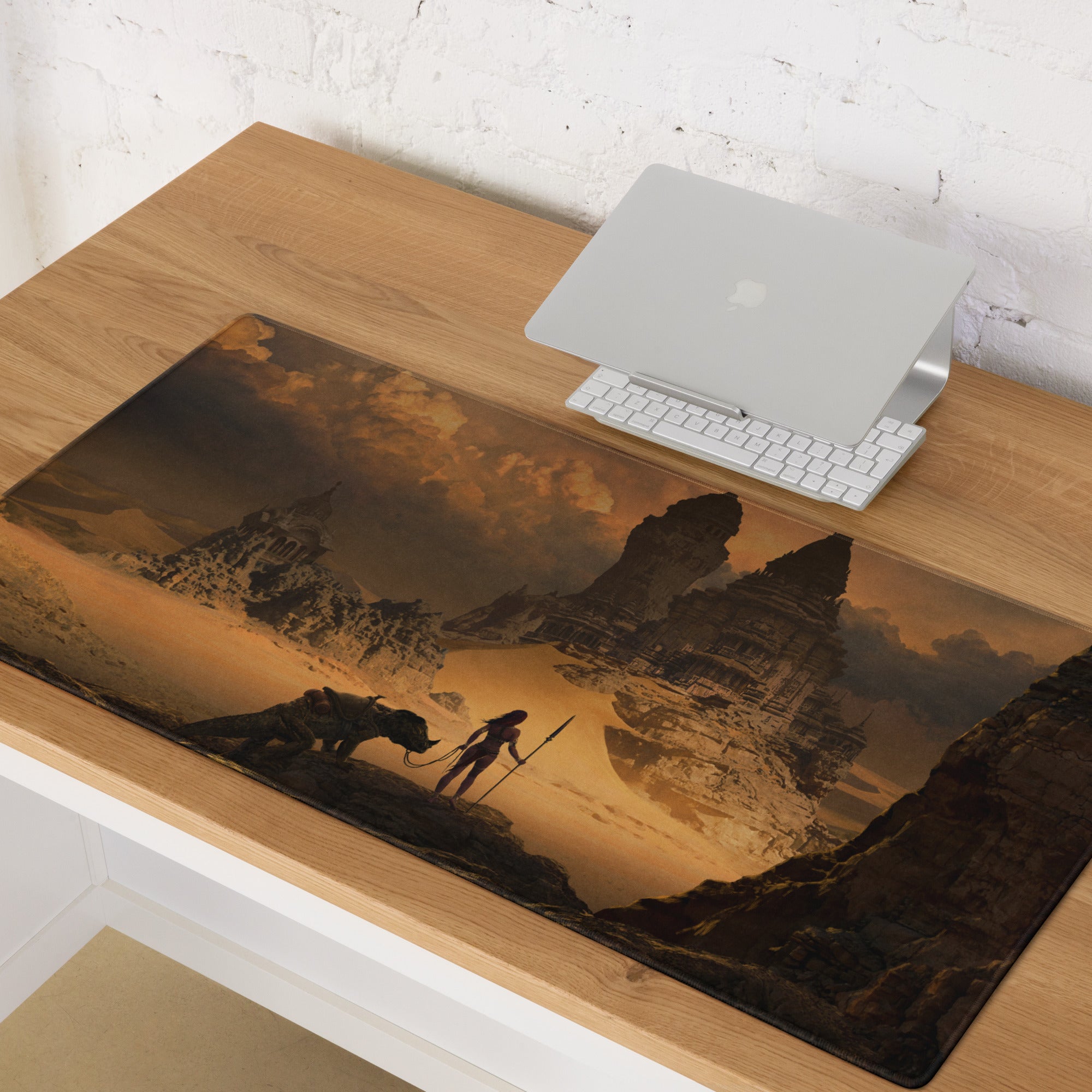 Large Gaming Mouse Pad Warm Desert Browns For Gaming Desk Cinematic Fantasy Art Print