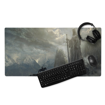 Dark Blue Gray Fantasy Themed Gaming Mouse Pad Large Non Slip Edge Stitch for Dota CSGO