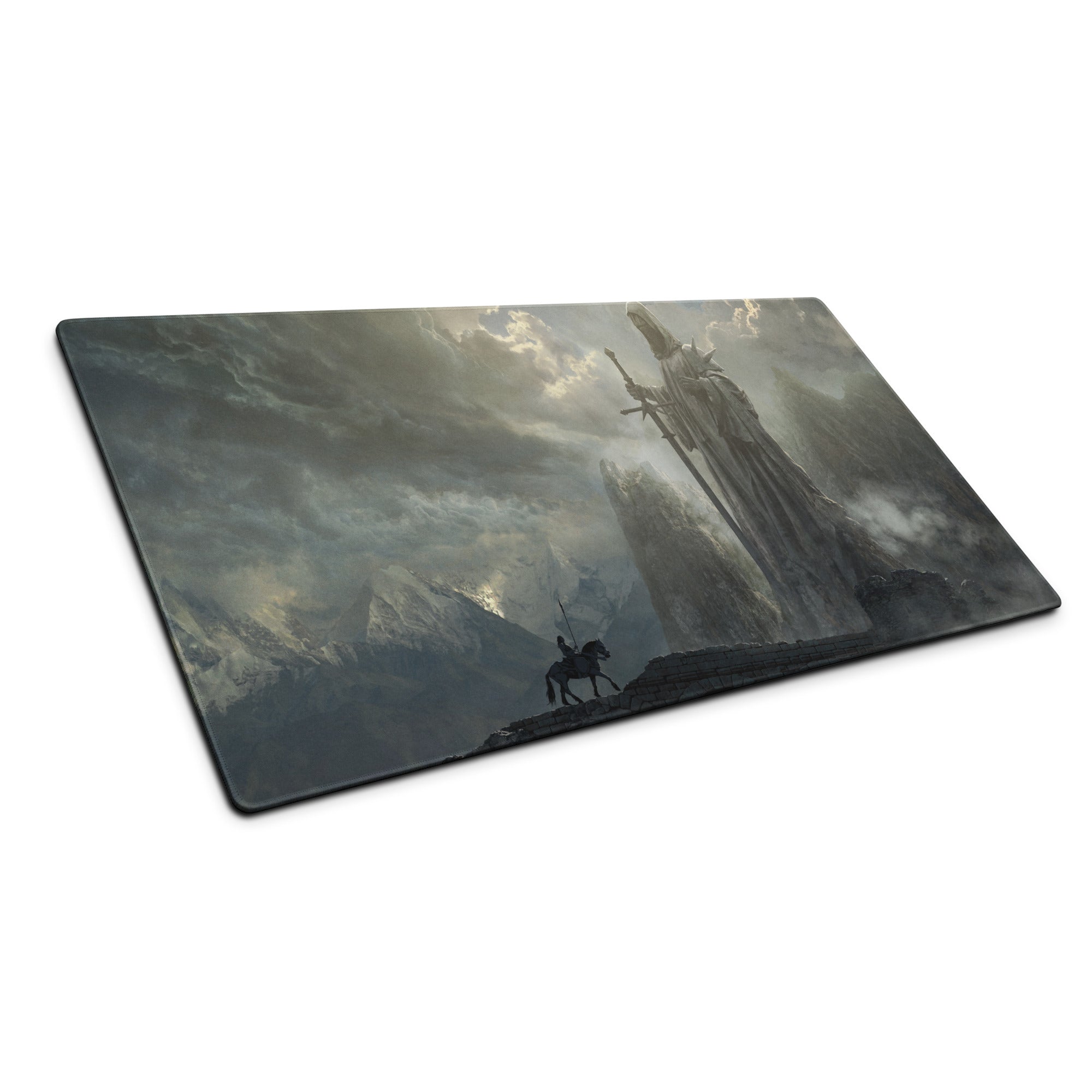 Dark Blue Gray Fantasy Themed Gaming Mouse Pad Large Non Slip Edge Stitch for Dota CSGO