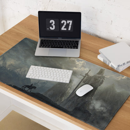 Dark Blue Gray Fantasy Themed Gaming Mouse Pad Large Non Slip Edge Stitch for Dota CSGO