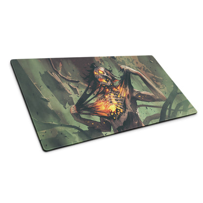 Zombie Monster Gaming Mouse Pad Green Black Neon Orange Large Non Slip Edge Stitch Desk Mat