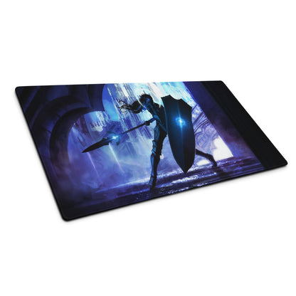 Gaming Mouse Pad Blue Purple Epic Fantasy Hero Artwork For Gaming Desk Large Non Slip Edge Stitched