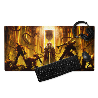 Gaming Mouse Pad Orange And Gold Fiery Design For Desktop Setup Style Modern Large Non Slip